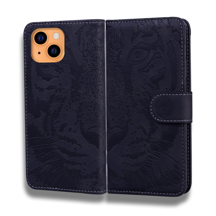 For iPhone 13 Tiger Embossing Pattern Horizontal Flip Leather Case with Holder & Card Slots & Wallet