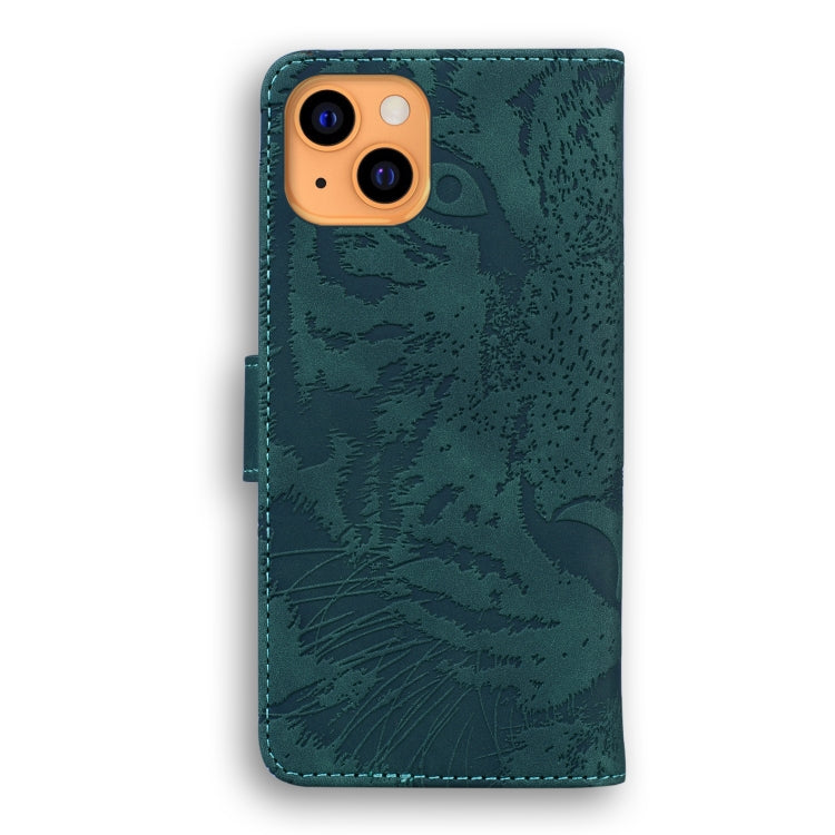 For iPhone 13 Tiger Embossing Pattern Horizontal Flip Leather Case with Holder & Card Slots & Wallet