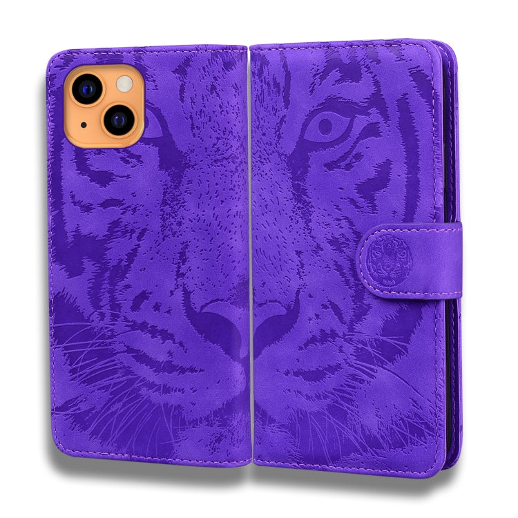 For iPhone 13 Tiger Embossing Pattern Horizontal Flip Leather Case with Holder & Card Slots & Wallet