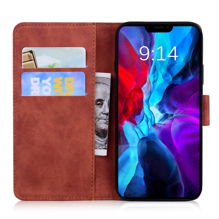For iPhone 13 Tiger Embossing Pattern Horizontal Flip Leather Case with Holder & Card Slots & Wallet