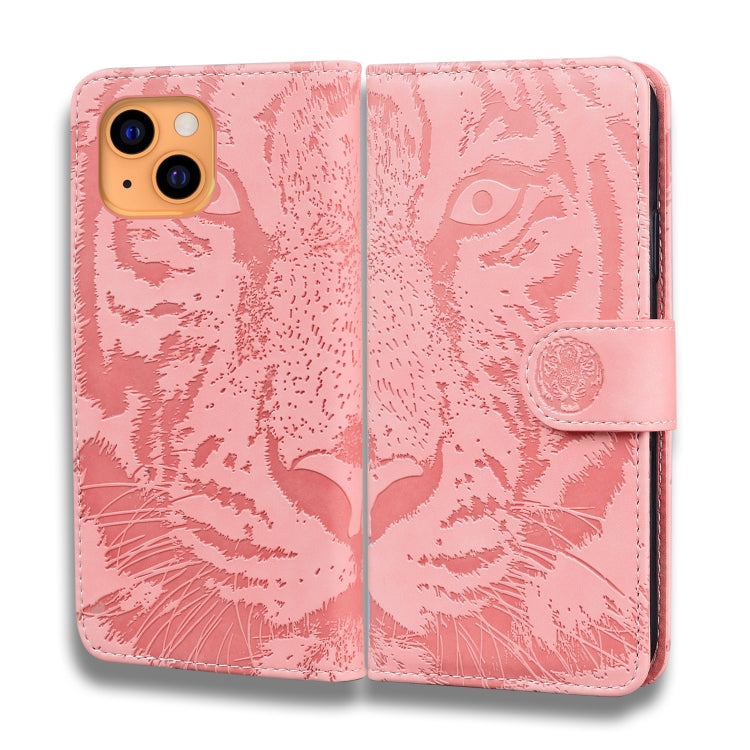 For iPhone 13 Tiger Embossing Pattern Horizontal Flip Leather Case with Holder & Card Slots & Wallet