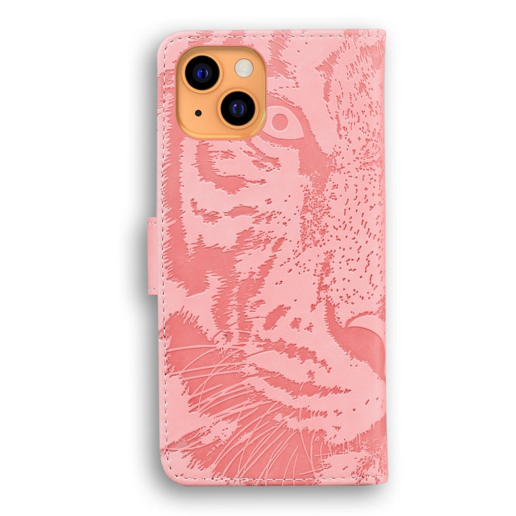 For iPhone 13 Tiger Embossing Pattern Horizontal Flip Leather Case with Holder & Card Slots & Wallet
