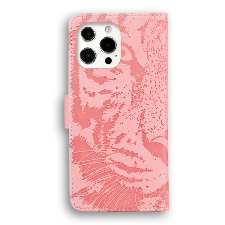 For iPhone 13 Pro Tiger Embossing Pattern Horizontal Flip Leather Case with Holder & Card Slots & Wallet