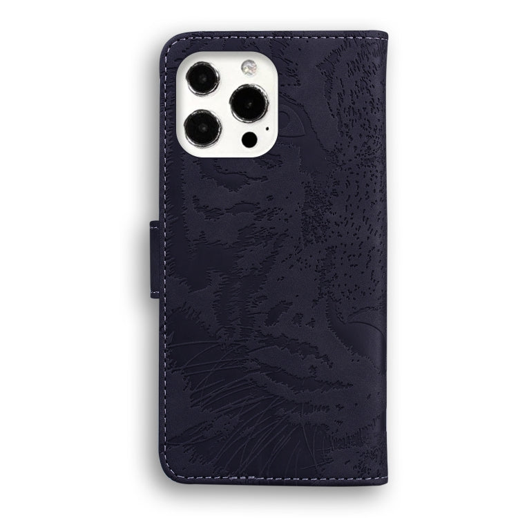 For iPhone 13 Pro Max Tiger Embossing Pattern Horizontal Flip Leather Case with Holder & Card Slots & Wallet