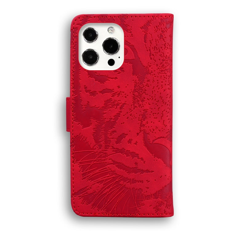 For iPhone 13 Pro Max Tiger Embossing Pattern Horizontal Flip Leather Case with Holder & Card Slots & Wallet