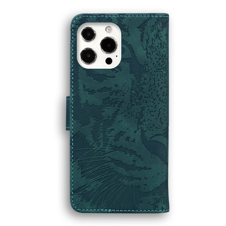 For iPhone 13 Pro Max Tiger Embossing Pattern Horizontal Flip Leather Case with Holder & Card Slots & Wallet