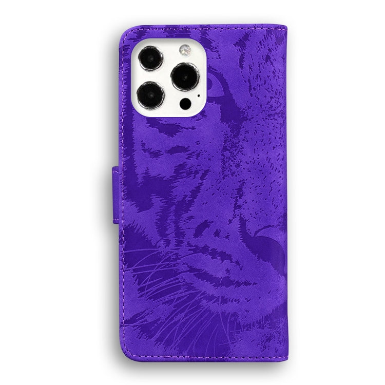 For iPhone 13 Pro Max Tiger Embossing Pattern Horizontal Flip Leather Case with Holder & Card Slots & Wallet