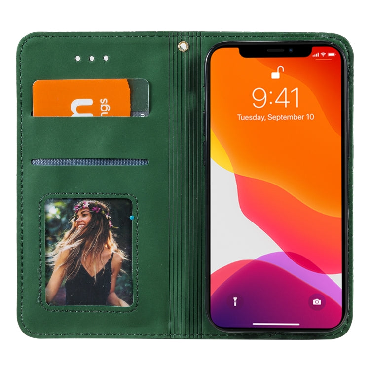 For iPhone 13 mini Lucky Flowers Embossing Pattern Magnetic Horizontal Flip Leather Case with Holder & Card Slots