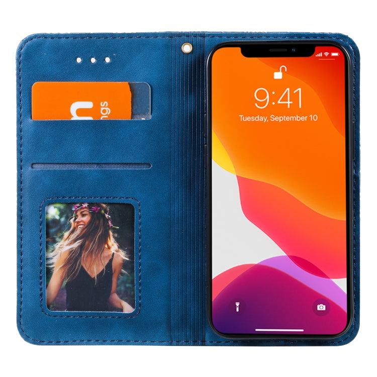 For iPhone 13 mini Lucky Flowers Embossing Pattern Magnetic Horizontal Flip Leather Case with Holder & Card Slots