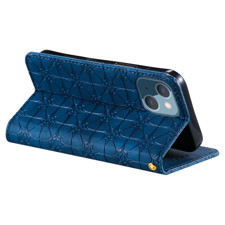 For iPhone 13 mini Lucky Flowers Embossing Pattern Magnetic Horizontal Flip Leather Case with Holder & Card Slots