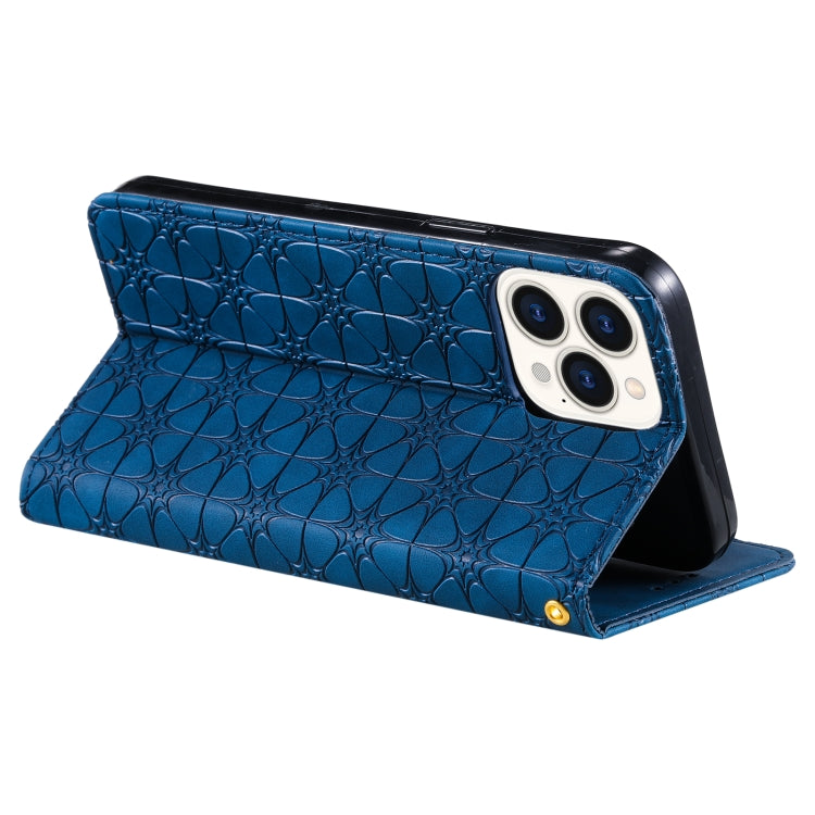 For iPhone 13 Pro Max Lucky Flowers Embossing Pattern Magnetic Horizontal Flip Leather Case with Holder & Card Slots
