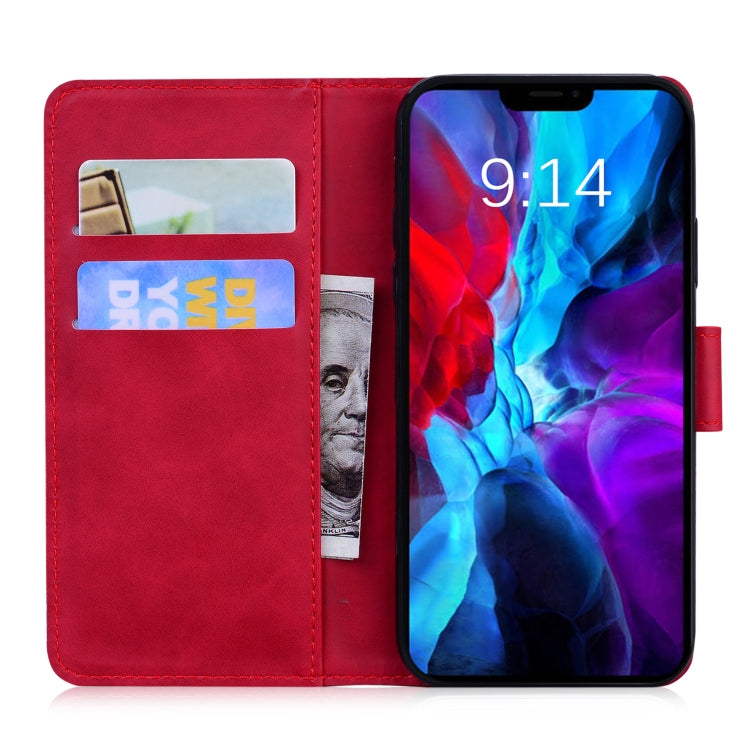 For iPhone 13 mini Skin Feel Pure Color Horizontal Flip Leather Case with Holder & Card Slots & Wallet