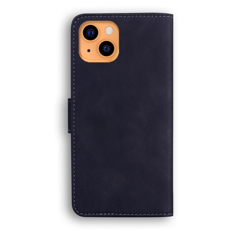 For iPhone 13 Skin Feel Pure Color Horizontal Flip Leather Case with Holder & Card Slots & Wallet