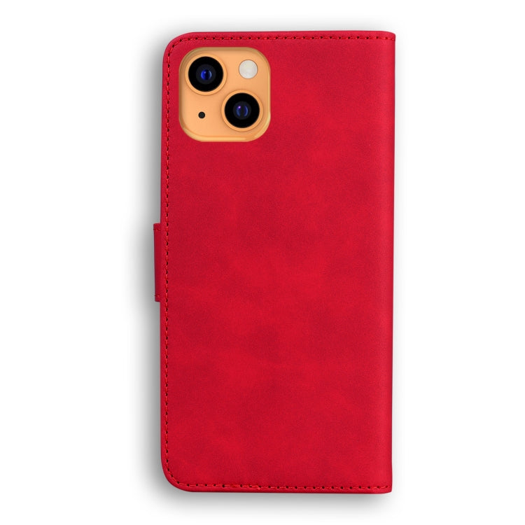 For iPhone 13 Skin Feel Pure Color Horizontal Flip Leather Case with Holder & Card Slots & Wallet