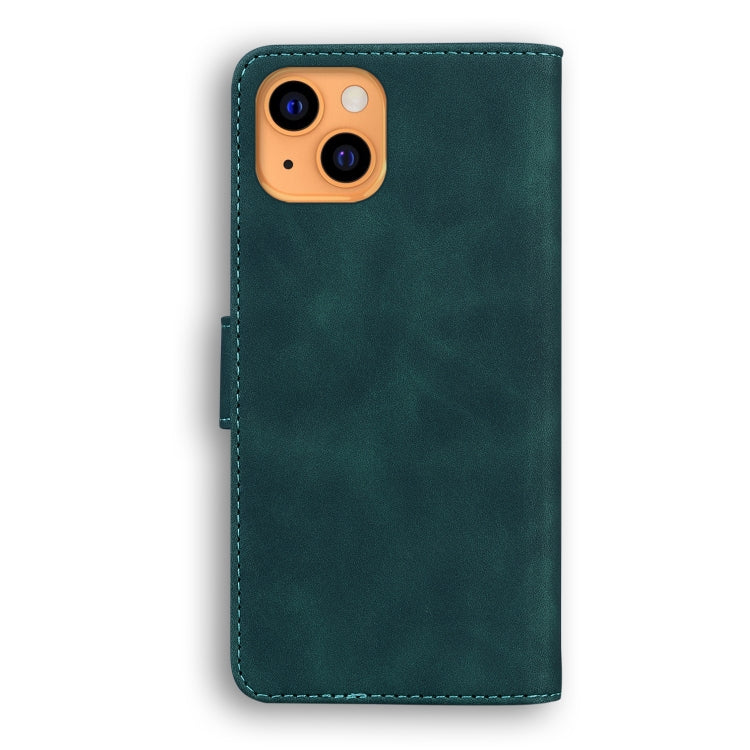 For iPhone 13 Skin Feel Pure Color Horizontal Flip Leather Case with Holder & Card Slots & Wallet