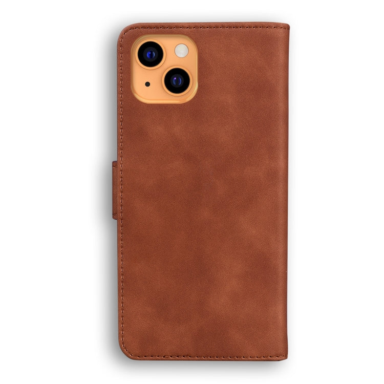 For iPhone 13 Skin Feel Pure Color Horizontal Flip Leather Case with Holder & Card Slots & Wallet