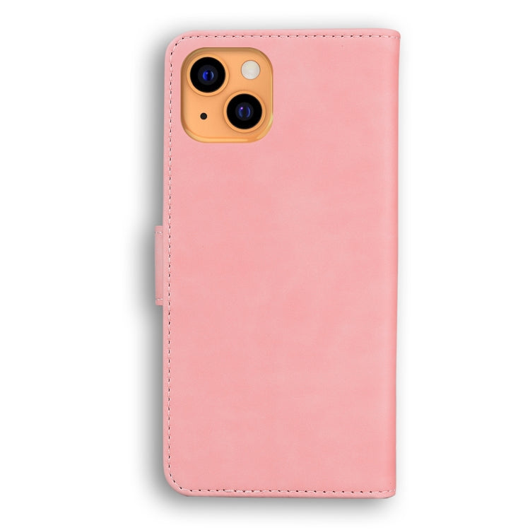 For iPhone 13 Skin Feel Pure Color Horizontal Flip Leather Case with Holder & Card Slots & Wallet