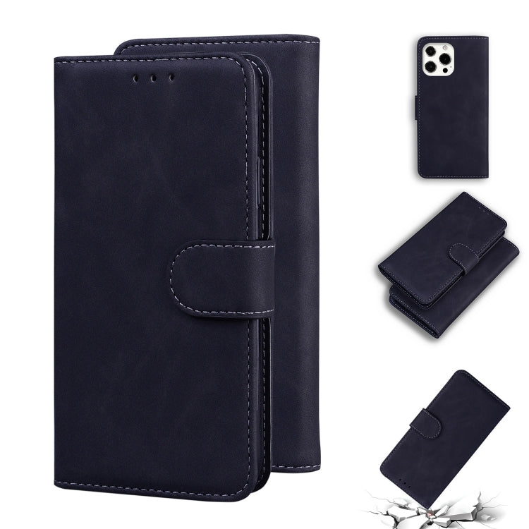 For iPhone 13 Pro Skin Feel Pure Color Horizontal Flip Leather Case with Holder & Card Slots & Wallet