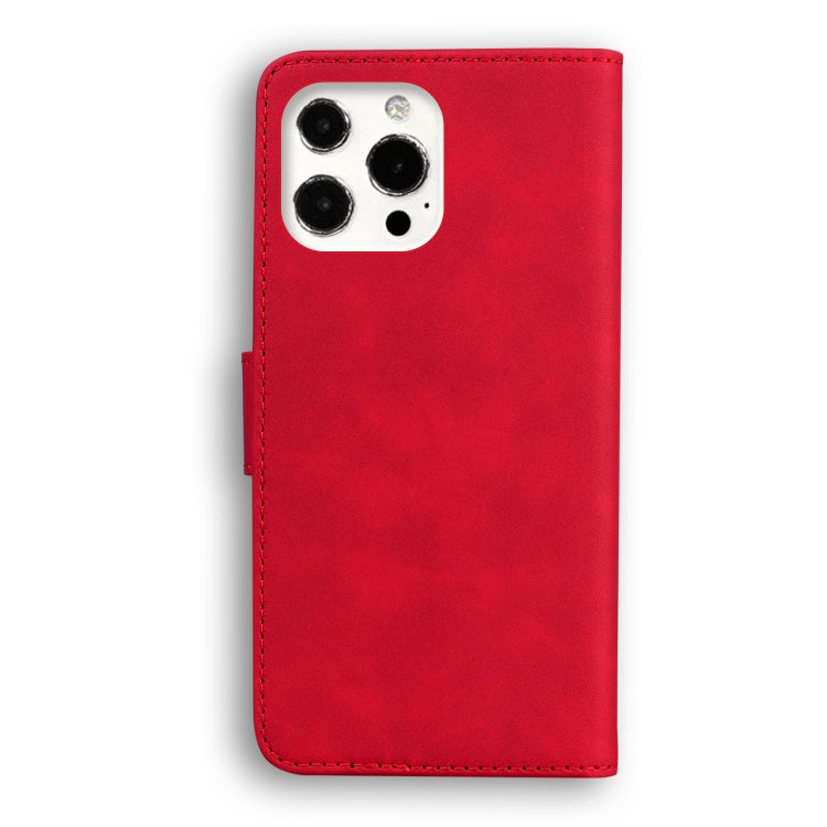 For iPhone 13 Pro Max Skin Feel Pure Color Horizontal Flip Leather Case with Holder & Card Slots & Wallet