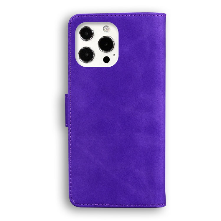 For iPhone 13 Pro Max Skin Feel Pure Color Horizontal Flip Leather Case with Holder & Card Slots & Wallet