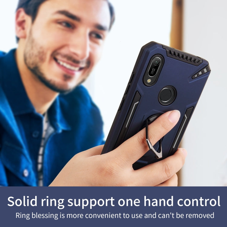 For Huawei Y6 2019 PC + TPU Protective Case with 360 Degrees Rotatable Ring Holder