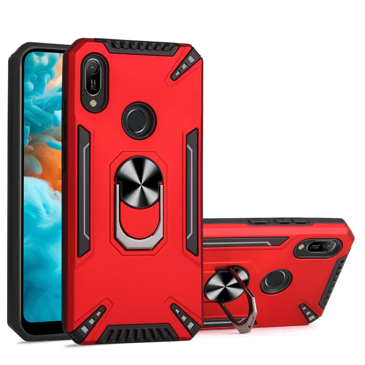 For Huawei Y6 2019 PC + TPU Protective Case with 360 Degrees Rotatable Ring Holder