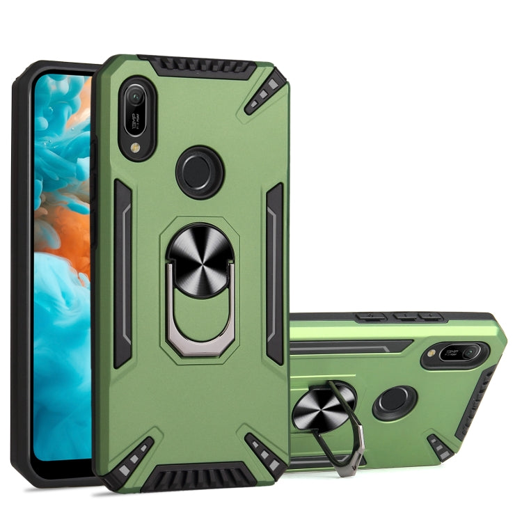 For Huawei Y6 2019 PC + TPU Protective Case with 360 Degrees Rotatable Ring Holder