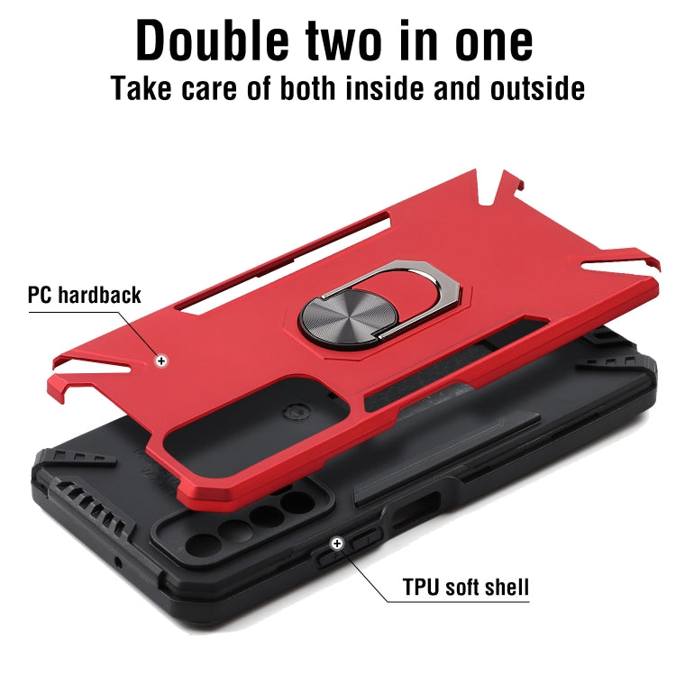 For Huawei Y7a PC + TPU Protective Case with 360 Degrees Rotatable Ring Holder
