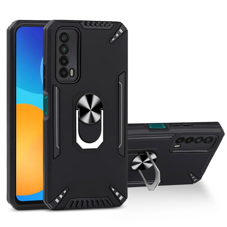For Huawei Y7a PC + TPU Protective Case with 360 Degrees Rotatable Ring Holder