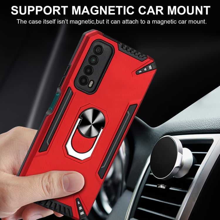 For Huawei Y7a PC + TPU Protective Case with 360 Degrees Rotatable Ring Holder