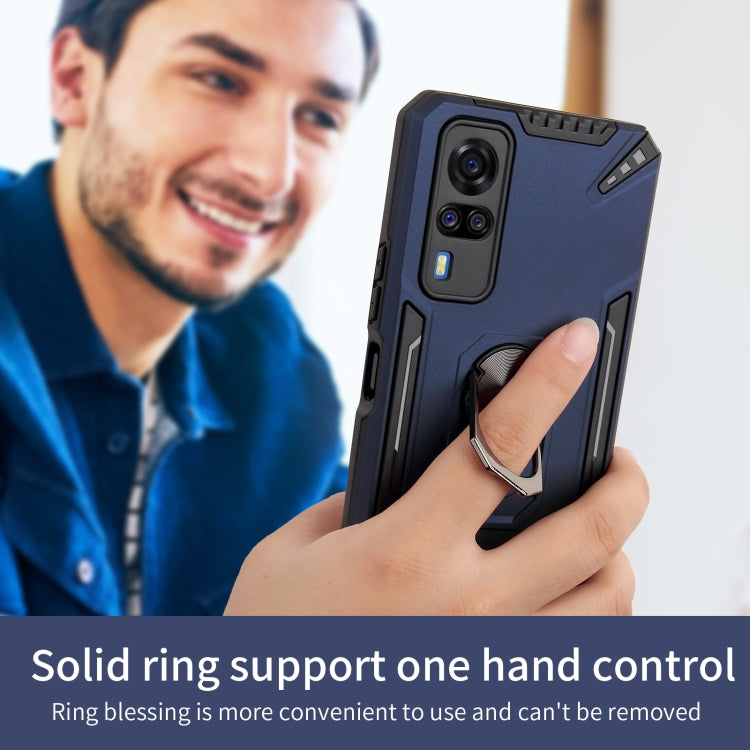 For vivo Y51 2020 December PC + TPU Protective Case with 360 Degrees Rotatable Ring Holder