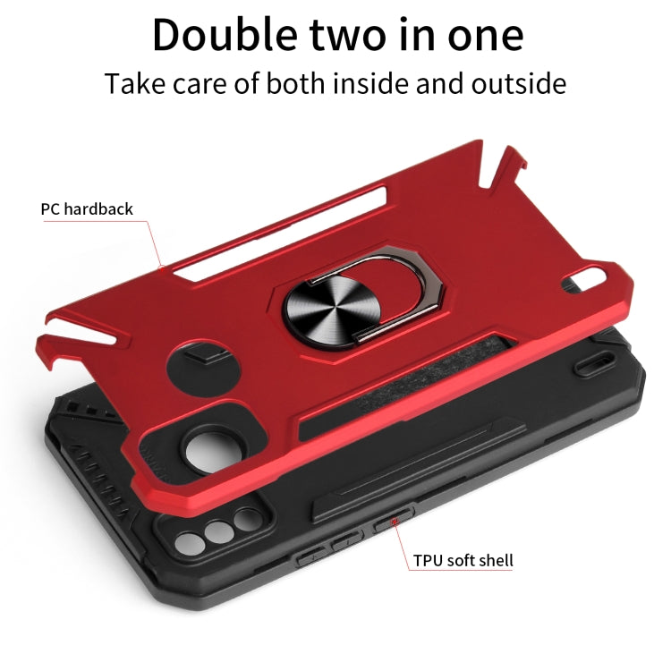 For Tecno Spark 6 Go PC + TPU Protective Case with 360 Degrees Rotatable Ring Holder