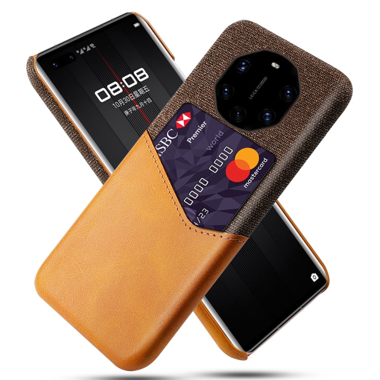 For Huawei Mate 40 RS Cloth Texture PC + PU Leather Back Cover Shockproof Case with Card Slot