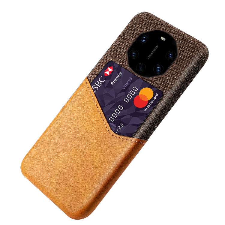 For Huawei Mate 40 RS Cloth Texture PC + PU Leather Back Cover Shockproof Case with Card Slot