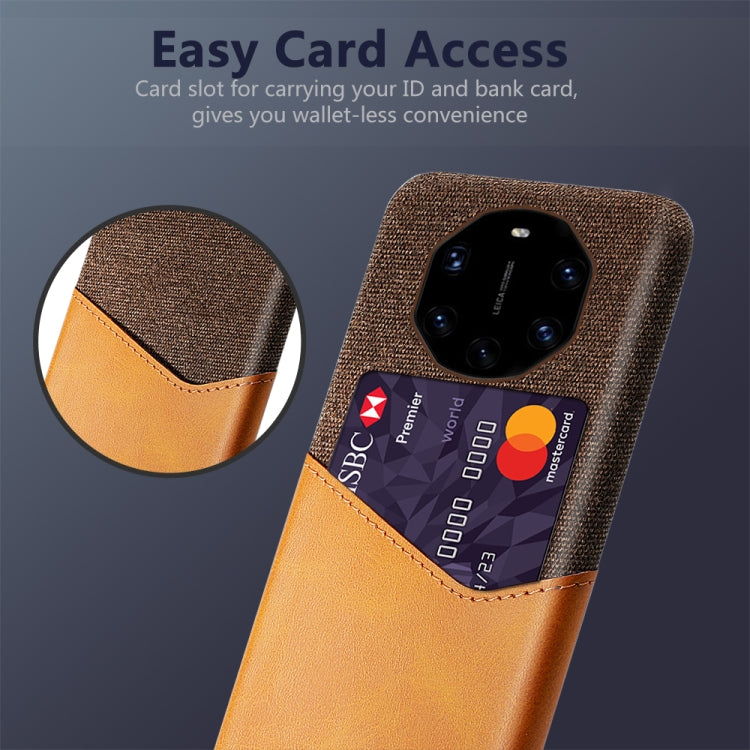 For Huawei Mate 40 RS Cloth Texture PC + PU Leather Back Cover Shockproof Case with Card Slot