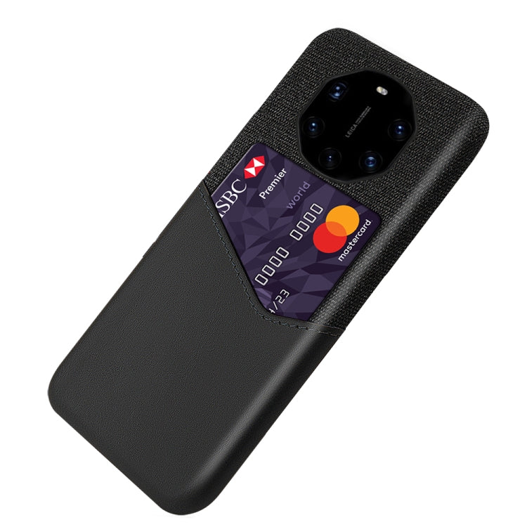 For Huawei Mate 40 RS Cloth Texture PC + PU Leather Back Cover Shockproof Case with Card Slot