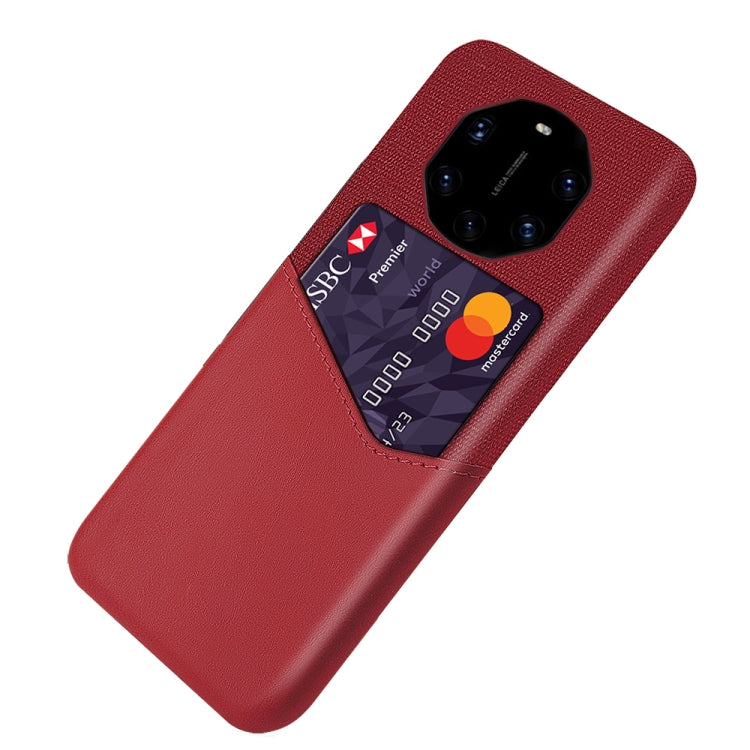 For Huawei Mate 40 RS Cloth Texture PC + PU Leather Back Cover Shockproof Case with Card Slot