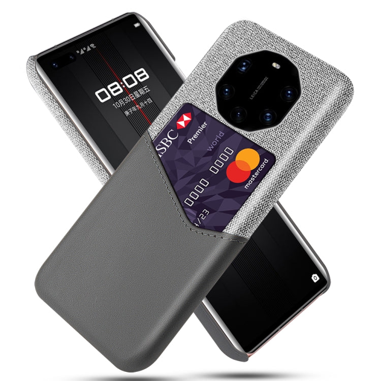 For Huawei Mate 40 RS Cloth Texture PC + PU Leather Back Cover Shockproof Case with Card Slot