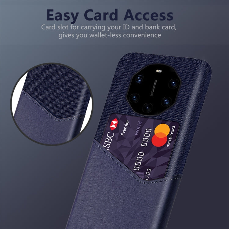 For Huawei Mate 40 RS Cloth Texture PC + PU Leather Back Cover Shockproof Case with Card Slot