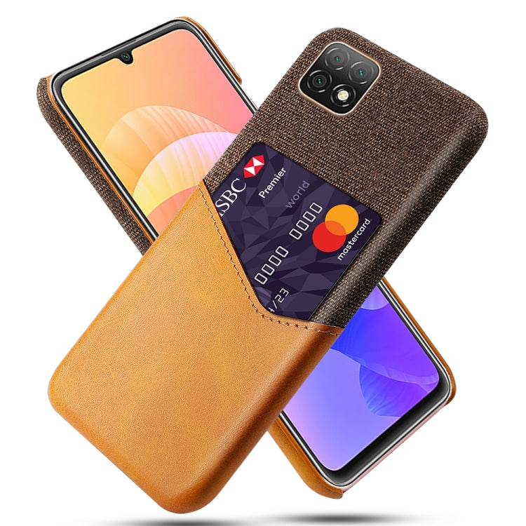 For Huawei Enjoy 20 5G Cloth Texture PC + PU Leather Back Cover Shockproof Case with Card Slot
