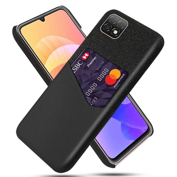 For Huawei Enjoy 20 5G Cloth Texture PC + PU Leather Back Cover Shockproof Case with Card Slot
