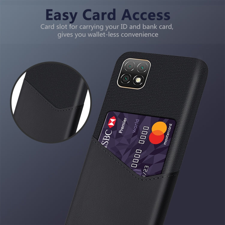 For Huawei Enjoy 20 5G Cloth Texture PC + PU Leather Back Cover Shockproof Case with Card Slot