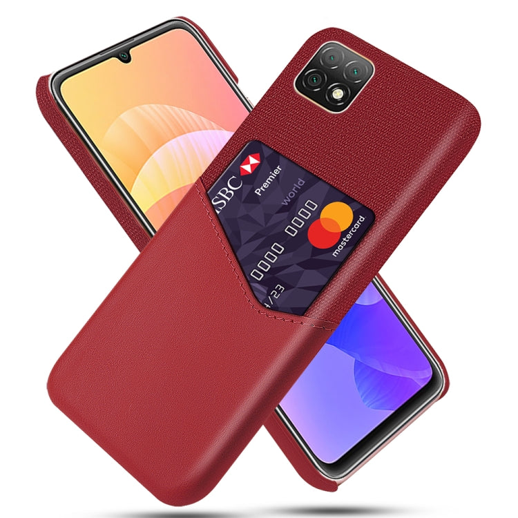 For Huawei Enjoy 20 5G Cloth Texture PC + PU Leather Back Cover Shockproof Case with Card Slot