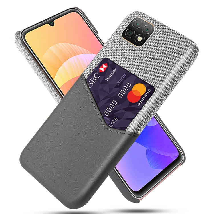For Huawei Enjoy 20 5G Cloth Texture PC + PU Leather Back Cover Shockproof Case with Card Slot