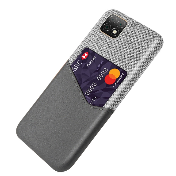 For Huawei Enjoy 20 5G Cloth Texture PC + PU Leather Back Cover Shockproof Case with Card Slot