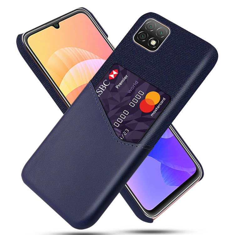 For Huawei Enjoy 20 5G Cloth Texture PC + PU Leather Back Cover Shockproof Case with Card Slot