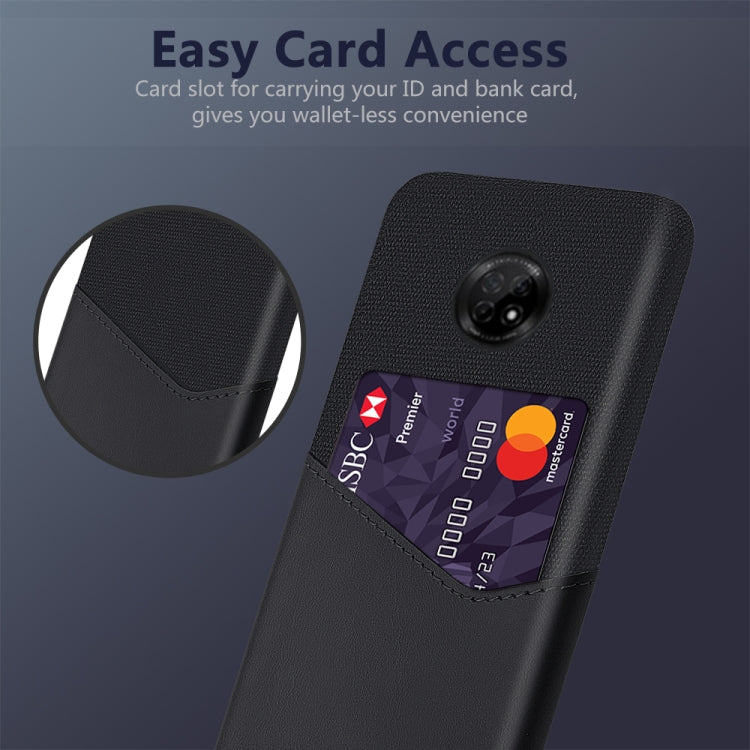 For Huawei Enjoy 20 Plus 5G Cloth Texture PC + PU Leather Back Cover Shockproof Case with Card Slot