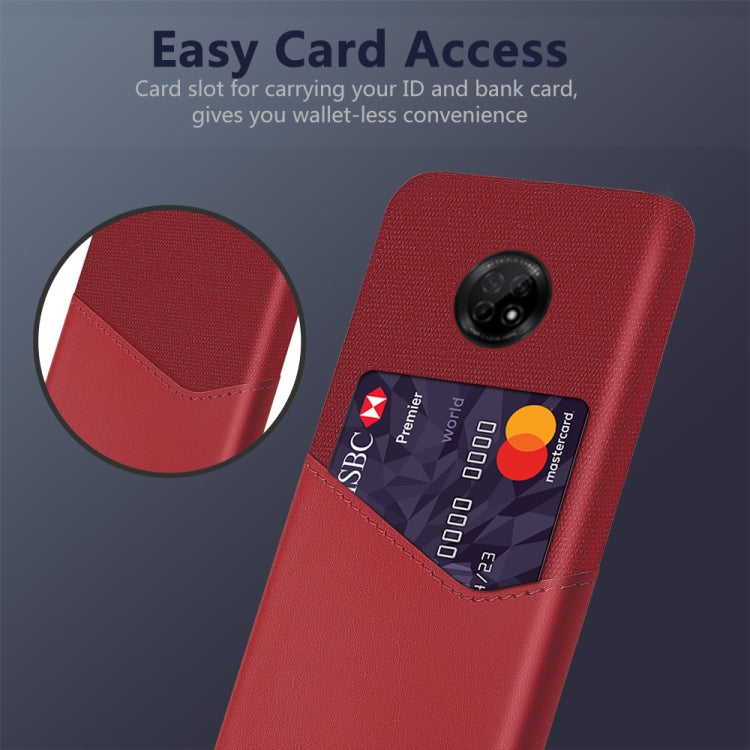 For Huawei Enjoy 20 Plus 5G Cloth Texture PC + PU Leather Back Cover Shockproof Case with Card Slot