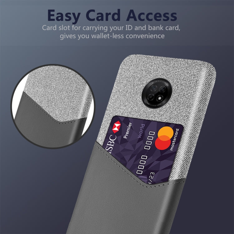 For Huawei Enjoy 20 Plus 5G Cloth Texture PC + PU Leather Back Cover Shockproof Case with Card Slot