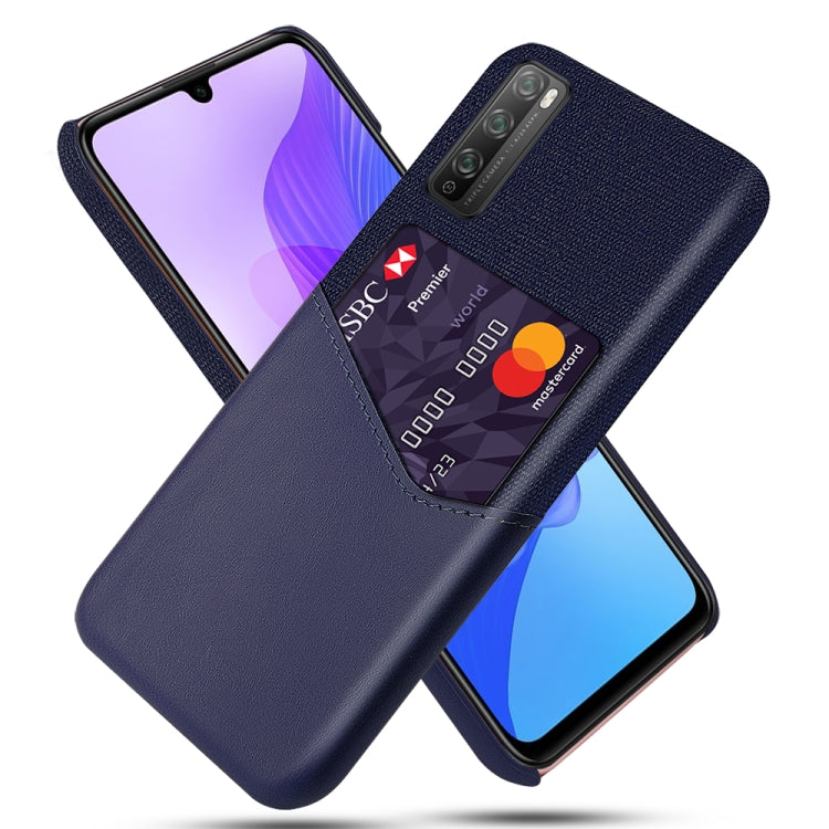 For Huawei Enjoy 20 Pro Cloth Texture PC + PU Leather Back Cover Shockproof Case with Card Slot